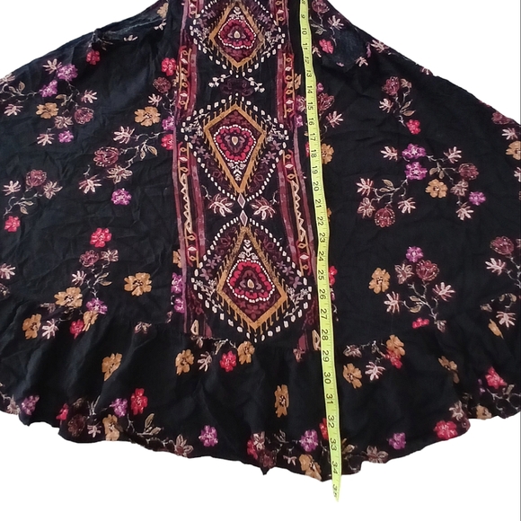 FREE PEOPLE Annka Boarder Slip Dress In Black Combo Size Small Boho Floral Print - Picture 8 of 9